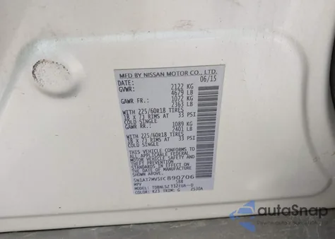 2015 Nissan Rogue Sl из США, поврежденный, VIN 5N1AT2MV5FC890706